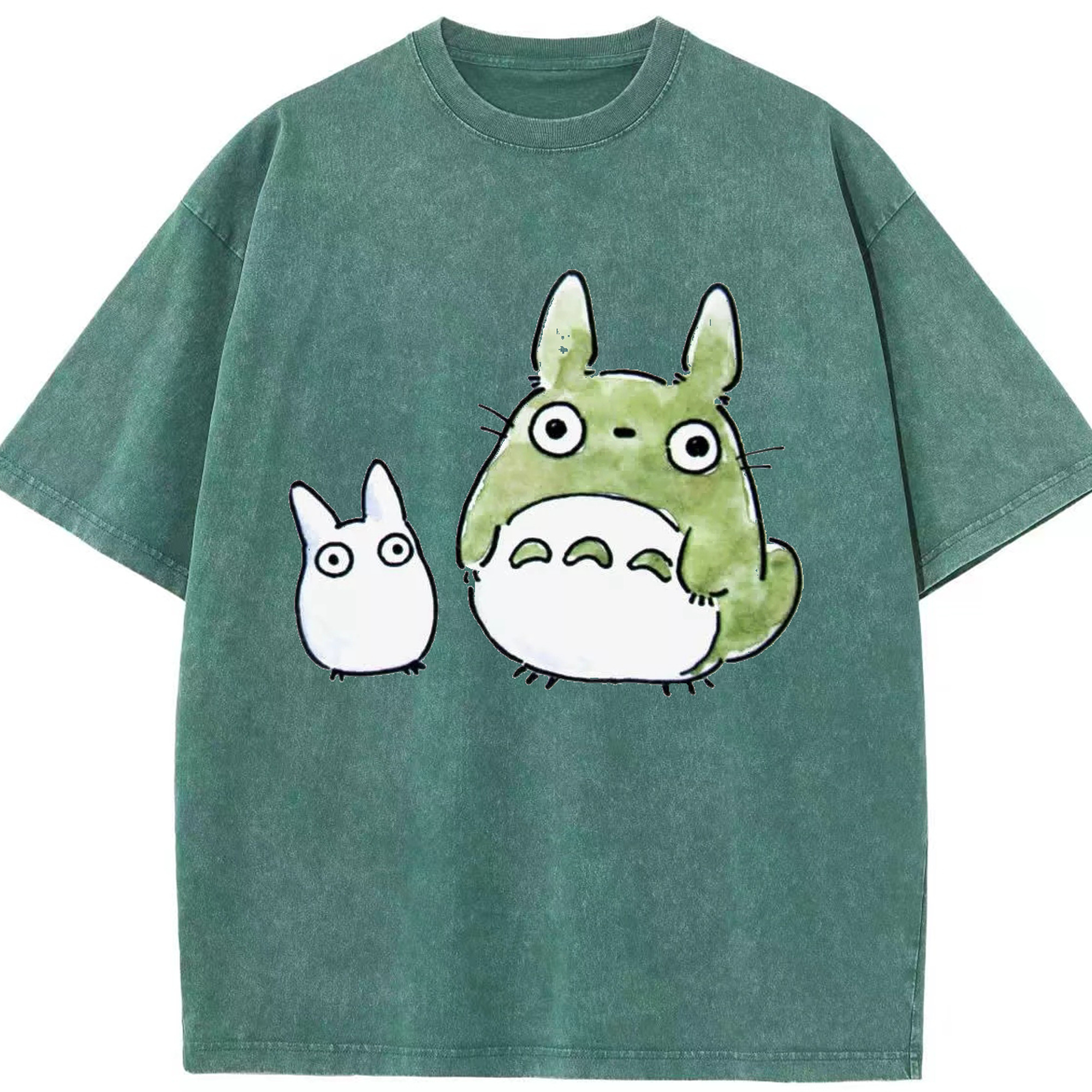 （画像用） となりのトトロ 草壁メイ 草壁サツキ My Neighbor Totoro Satsuki Kusakabe Mei Kusakabe 綿100% ヴィンテージ風 半袖Tシャツ（フロントプリント）